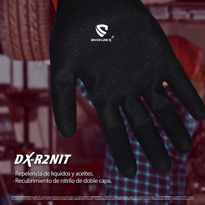 Guante DX-R2NIT Tejido con Doble Recubierto de Nitrilo