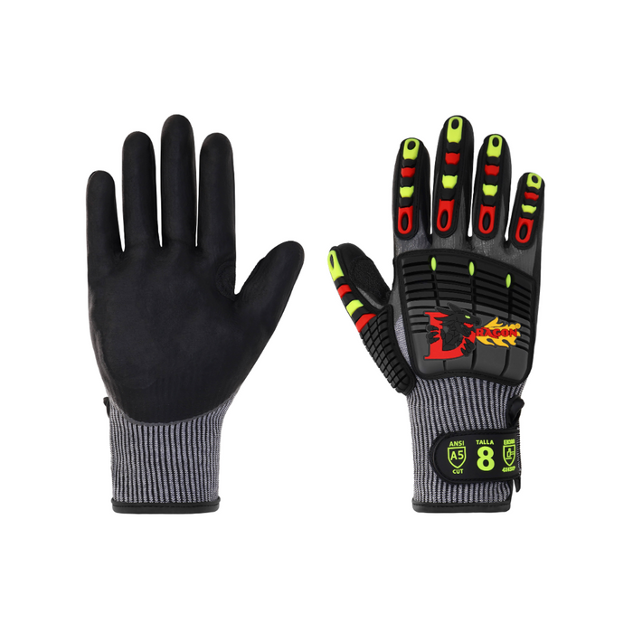 Guante CRA5-DNAI Resistente al Corte con Doble Recubrimiento de Nitrilo