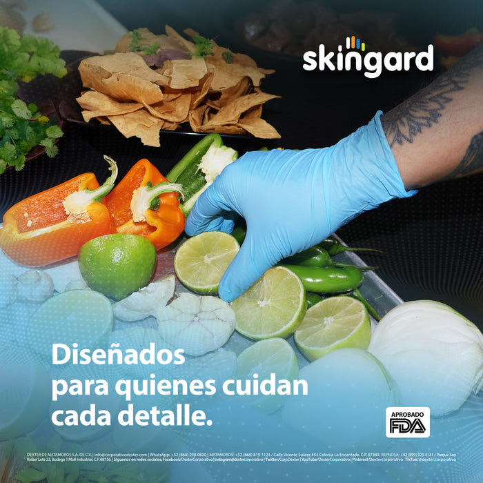 Guante Desechable N2004PF Azul de Nitrilo Sin Polvo